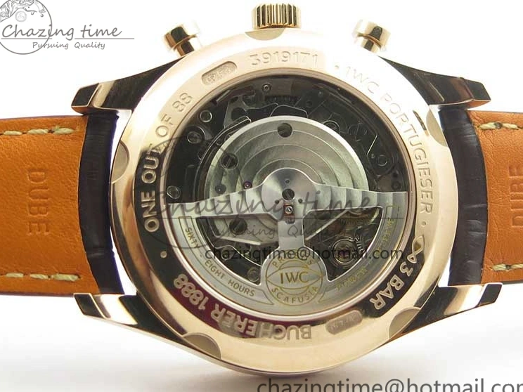 MIROTIME 0101 Portugieser Chrono  42 IW390406 RG ZF 1:1 Best Edition Blue Dial on Brown Leather Strap A Durable 7129